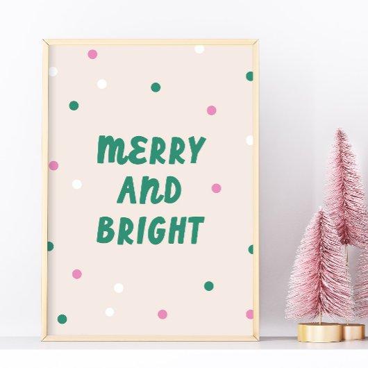 Mooie vrolijke en heldere roze confetti feestdruk poster