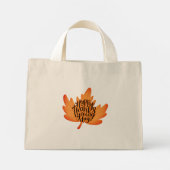 Mooie vrolijke thanksgiving typografie op bladval mini tote bag (Achterkant)