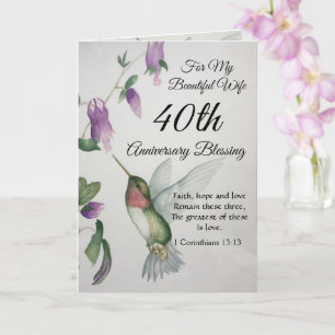 Mooie vrouw 40e Jubileum Zegen Kaart