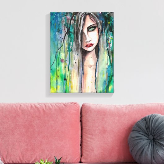 Mooie Vrouw Abstract Portret Fantasy Art Canvas Afdruk (Insitu (Woonkamer))