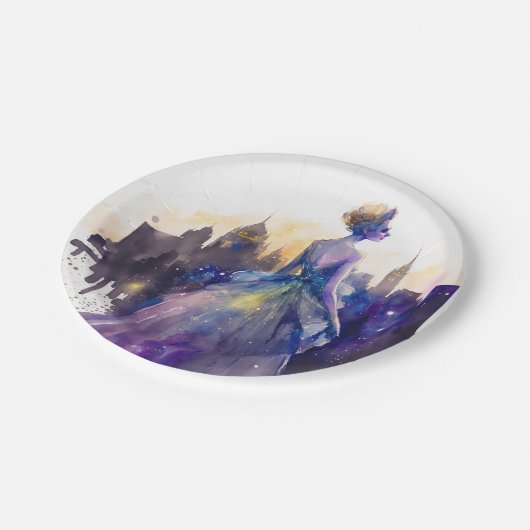 Mooie vrouw | Abstract sprookjesprinses Papieren Bordje (Gekanteld)