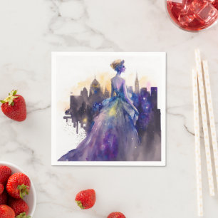 Mooie vrouw Abstract sprookjesprinses Servet