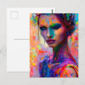 Mooie vrouw bedekt met verf Briefkaart (Voorkant / Achterkant)