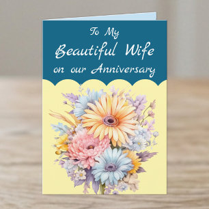 Mooie vrouw bloemen blauwe verjaardag kaart