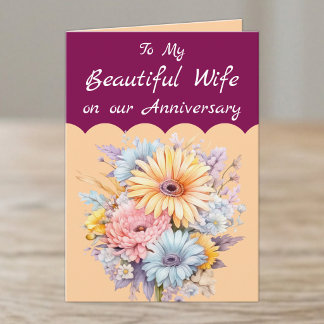 Mooie vrouw bloemen maroon jubileum kaart