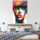 Mooie vrouw canvas afdruk (Insitu (Slaapkamer))