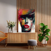 Mooie vrouw canvas afdruk