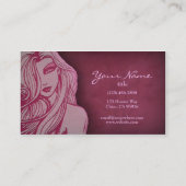 Mooie vrouw Deep Pink Visitekaartje (Achterkant)