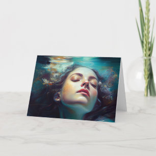 Mooie vrouw droomt onder water alle gelegenheden kaart