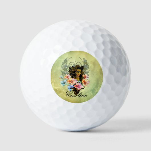 Mooie vrouw golfballen (Voorkant)
