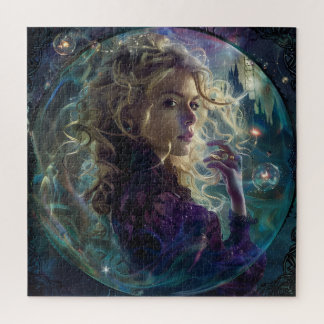 Mooie vrouw in een bubbel legpuzzel