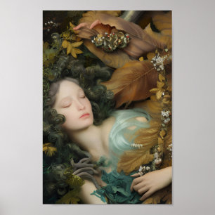 Mooie vrouw in kleurrijke Natuur schilderen   5   Poster