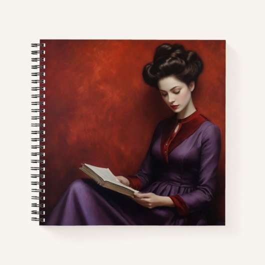 Mooie vrouw lezen notitieboek (Voorkant)