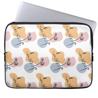 Mooie vrouw lijn kunst laptop sleeve