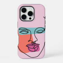 Mooie vrouw Line Art Stoere iPhone case