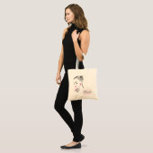 Mooie vrouw met roze oorbellen die brandmerken tote bag (Voorkant (model))