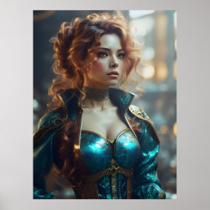 Mooie vrouw poster