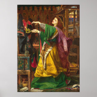 Mooie vrouw schilderen poster