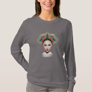 Mooie Vrouw Unieke Kleur Art T-shirt Ontwerp