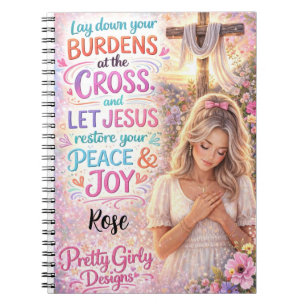 Mooie vrouwelijke inspirerende bloem christus Jezu Notitieboek