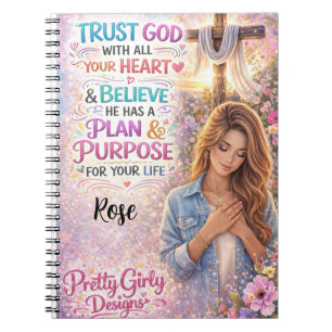 Mooie vrouwelijke inspirerende bloem christus Jezu Notitieboek