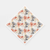 Mooie Vrouwelijke Perzik Rood Blauw en Wit Bloemmo Servet (Hoek)