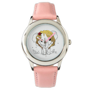 Mooie vrouwen baby olifant met geel haar horloge