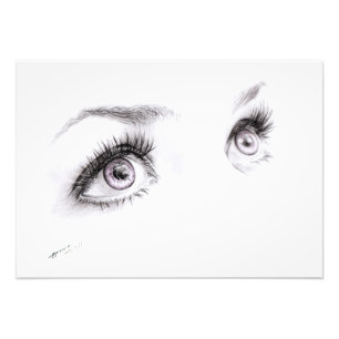 Mooie vrouwen ogen Minimale kunst tekenen Foto Afdruk