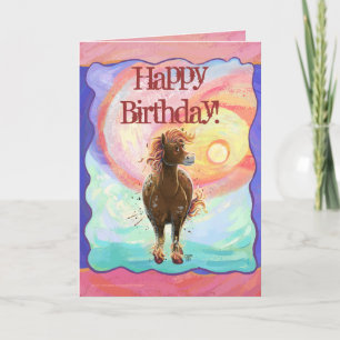 Mooie Vuur Paard Gelukkige Verjaardag Kaart