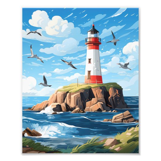 Mooie vuurtoren foto afdruk (Voorkant)