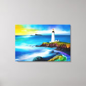 Mooie Vuurtoren Landschap Christelijke Kunst Canvas Afdruk (Voorkant)