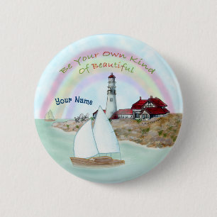 Mooie Vuurtoren Ronde Button 5,7 Cm
