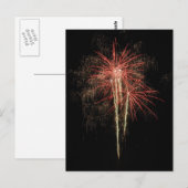 Mooie vuurwerk op de achtergrond van de zwarte hem briefkaart (Voorkant / Achterkant)