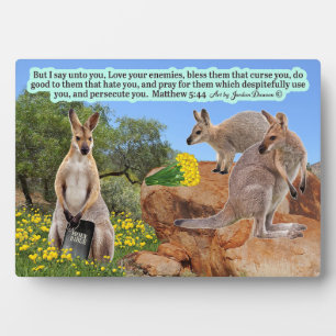 Mooie Wallaby Schrift Plaque Mattheüs 5:44 Fotoplaat