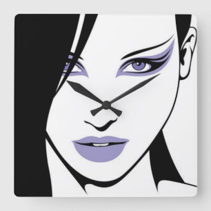 Mooie wandklok van Silhouette Vierkante Klok