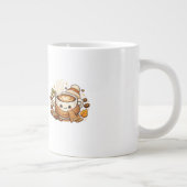 Mooie warme cappuccino koffiemok extra grote beker (Rechts)