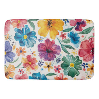 Mooie watercolor bloemen badmat