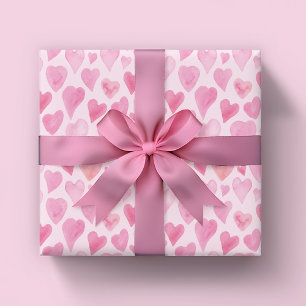 Mooie watercolor hart Valentijnsdag patroon Inpakpapier Vel