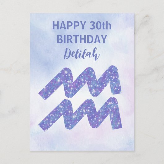 Mooie Waterman Astrologie Teken Aangepaste Verjaar Briefkaart (Voorkant)