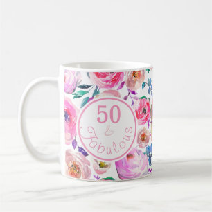 Mooie Waterverf 50 en Fabulous Floral Koffiemok