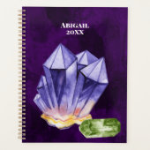 Mooie Waterverf Amethyst Beryl Green Paars Planner (Voorkant)