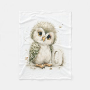 Mooie Waterverf Baby Dieren Alfabet Uil Fleece Deken