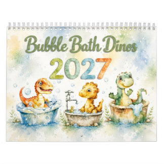 Mooie waterverf baby-dinosaurussen 2027 muurkalend kalender