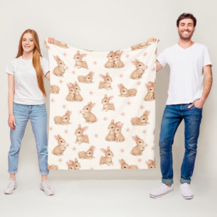 Mooie waterverf baby konijn patroon fleece deken