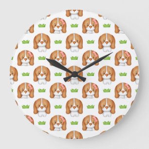 Mooie Waterverf Beagle Hond Wandklok Grote Klok