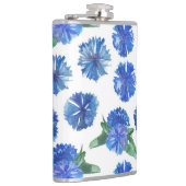 Mooie waterverf blauwe snijbloemen heupfles (Rechts)