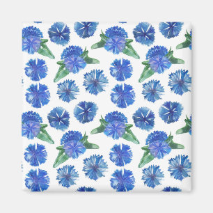 Mooie waterverf blauwe snijbloemen magneet