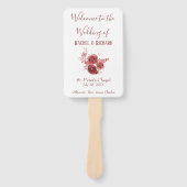 Mooie Waterverf bloem bruiloft programma Handwaaier (Voorkant)