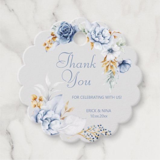 Mooie Waterverf Bloem Dank Je Bedankjes Labels (Voorkant)