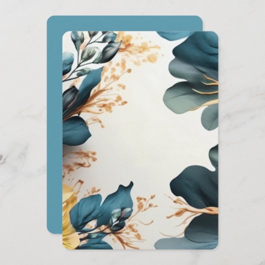 Mooie waterverf bloem kaart (Voorkant / Achterkant)